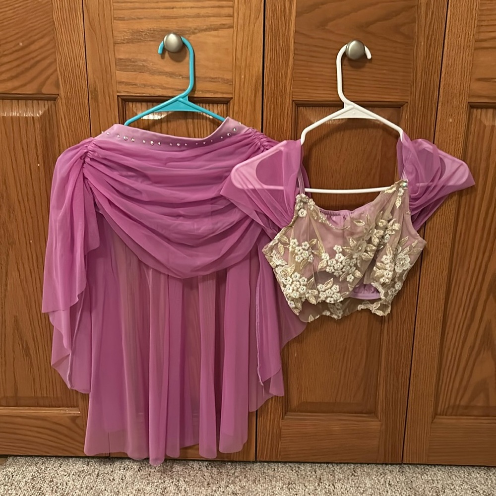 Two Piece Purple and Gold Dance Costume